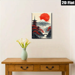 2D flat 1pc Majestic Mount Fuji landscape wall art for living room bedroom home office decor farmhouse style canvas prints modern aesthetic