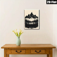 2D flat 1pc Majestic Mountain Forest Landscape Wall Art Canvas Prints for Living Room Bedroom Home Decor Farmhouse Style Rustic Gallery Wrapped Modern Artwork