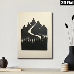 2D flat 1pc Majestic Mountain Forest Landscape Wall Art Decor for Living Room Bedroom Home Office Gallery Wrapped Canvas Prints Modern Farmhouse Style Rustic Chic