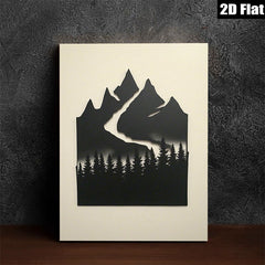 2D flat 1pc Majestic Mountain Forest Landscape Wall Art Decor for Living Room Bedroom Home Office Gallery Wrapped Canvas Prints Modern Farmhouse Style Rustic Chic