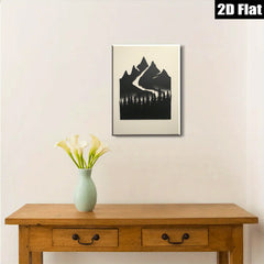 2D flat 1pc Majestic Mountain Forest Landscape Wall Art Decor for Living Room Bedroom Home Office Gallery Wrapped Canvas Prints Modern Farmhouse Style Rustic Chic