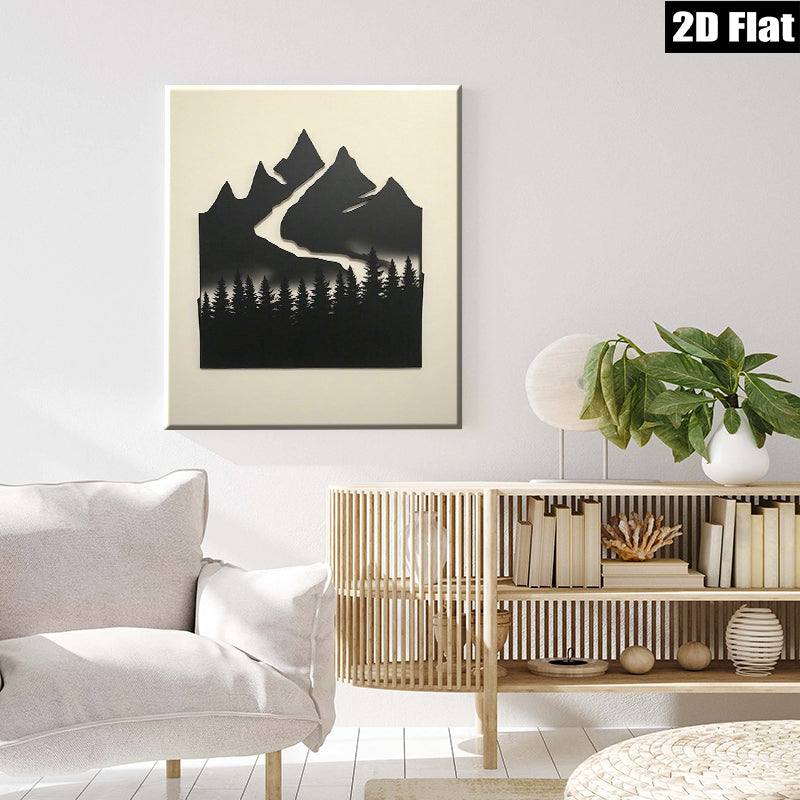 2D flat 1pc Majestic Mountain Forest Landscape Wall Art Decor for Living Room Bedroom Home Office Gallery Wrapped Canvas Prints Modern Farmhouse Style Rustic Chic