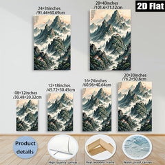 2D flat 1pc Majestic Mountain Landscape Serene Asian Wall Art Decor Living Room Bedroom Office Gallery Wrapped Canvas Prints Modern Farmhouse Style Home Decorations