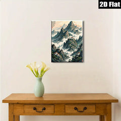 2D flat 1pc Majestic Mountain Landscape Serene Asian Wall Art Decor Living Room Bedroom Office Gallery Wrapped Canvas Prints Modern Farmhouse Style Home Decorations