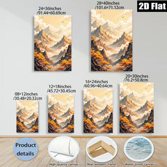 2D flat 1pc Majestic Mountain Vista Landscape Wall Art Canvas Prints for Living Room Bedroom Home Decor Farmhouse Style Modern Minimalist