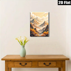 2D flat 1pc Majestic Mountain Vista Landscape Wall Art Canvas Prints for Living Room Bedroom Home Decor Farmhouse Style Modern Minimalist