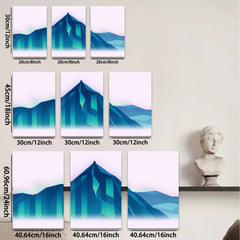 2D flat 1pc Majestic Mountainscape Abstract Wall Art Canvas Prints for Living Room Bedroom Office Decor Modern Farmhouse Style Coastal Vibes Gallery Wrapped Ready to Hang