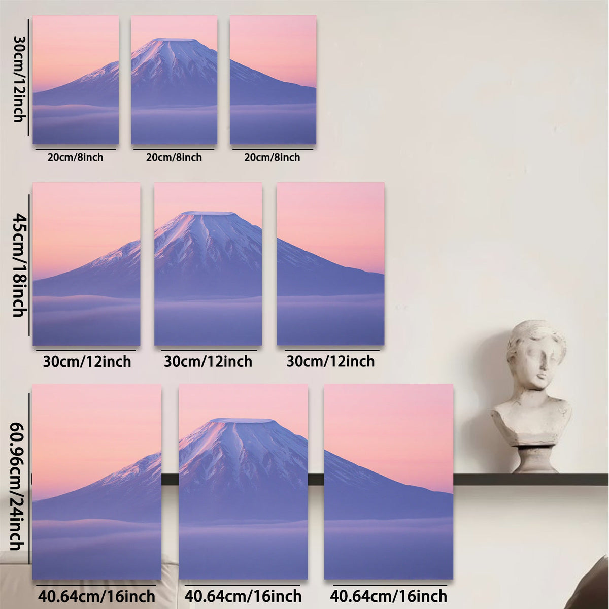 2D flat 1pc Majestic Mountainscape Serene Vista Living Room Bedroom Gallery Wall Art Modern Farmhouse Decor Coastal Aesthetic Minimalist Chic