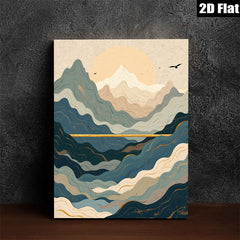 2D flat 1pc Majestic Mountainscape Sunrise Wall Art Living Room Bedroom Home Decor Modern Farmhouse Gallery Wrapped Canvas Prints Coastal Beach Aesthetic