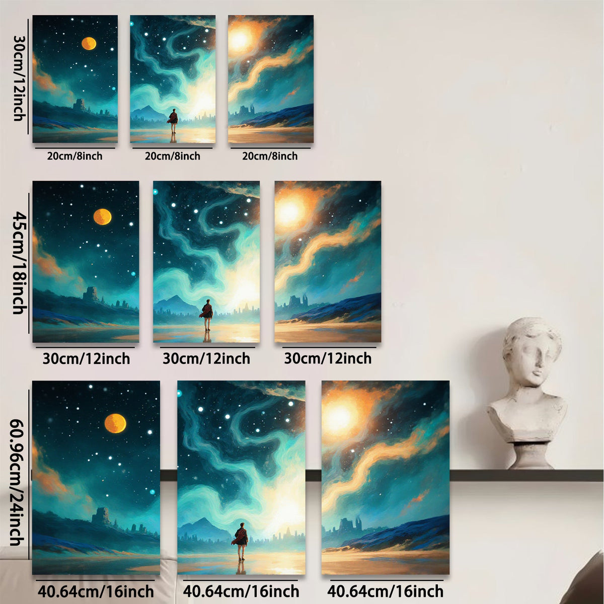 2D flat 1pc Majestic Nightscape Future City Dreamy Wall Art Living Room Bedroom Decor Canvas Prints Modern Farmhouse Style Coastal Aesthetic Gallery Wrapped Ready Hang