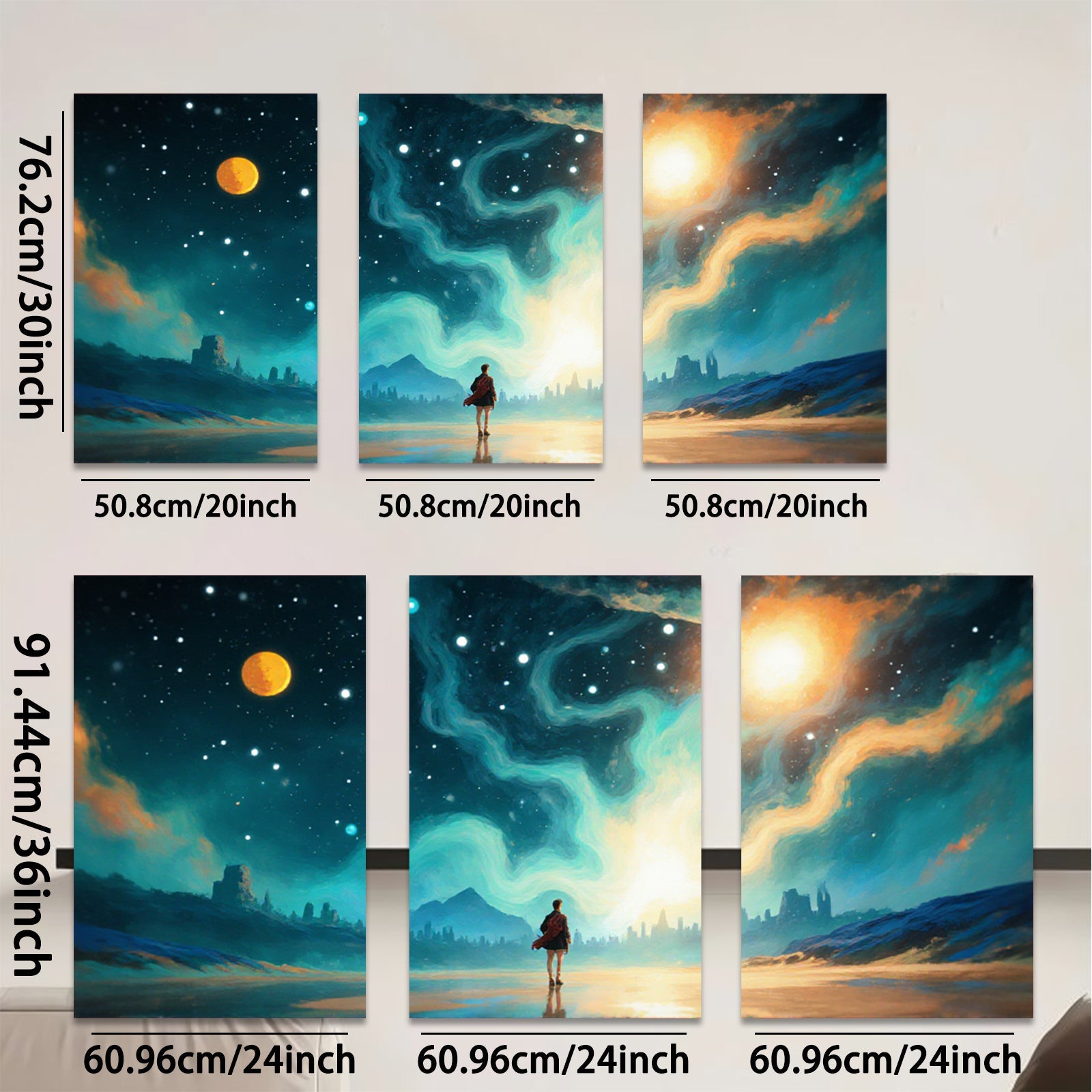 2D flat 1pc Majestic Nightscape Future City Dreamy Wall Art Living Room Bedroom Decor Canvas Prints Modern Farmhouse Style Coastal Aesthetic Gallery Wrapped Ready Hang