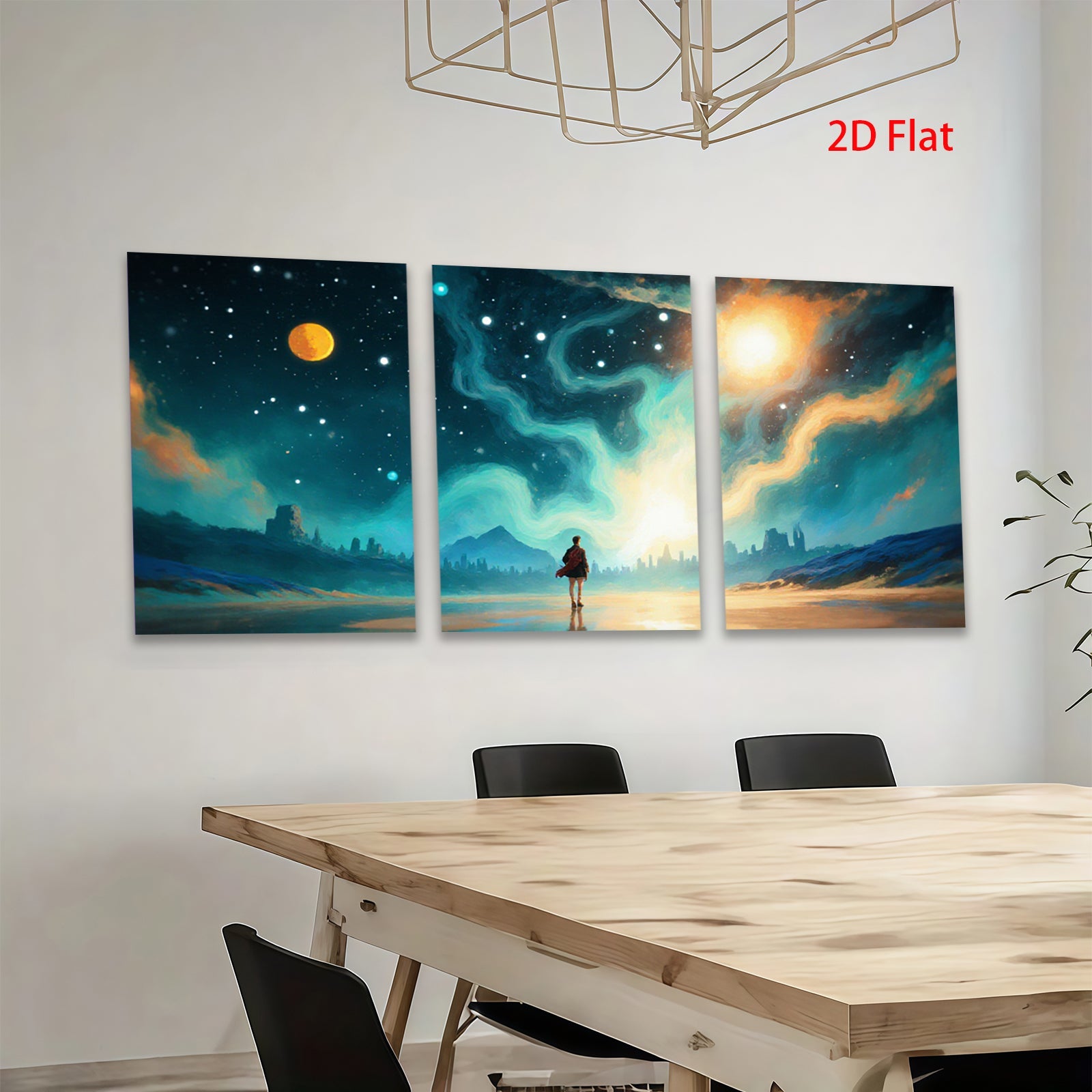 2D flat 1pc Majestic Nightscape Future City Dreamy Wall Art Living Room Bedroom Decor Canvas Prints Modern Farmhouse Style Coastal Aesthetic Gallery Wrapped Ready Hang