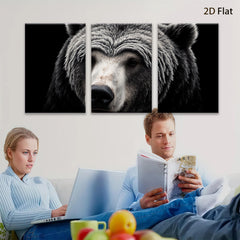 2D flat 1pc Majestic North American Black Bear Wildlife Portrait Canvas Wall Art for Living Room Bedroom Home Decor Modern Farmhouse Rustic Style