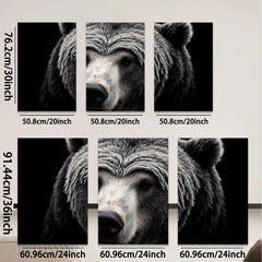 2D flat 1pc Majestic North American Black Bear Wildlife Portrait Canvas Wall Art for Living Room Bedroom Home Decor Modern Farmhouse Rustic Style