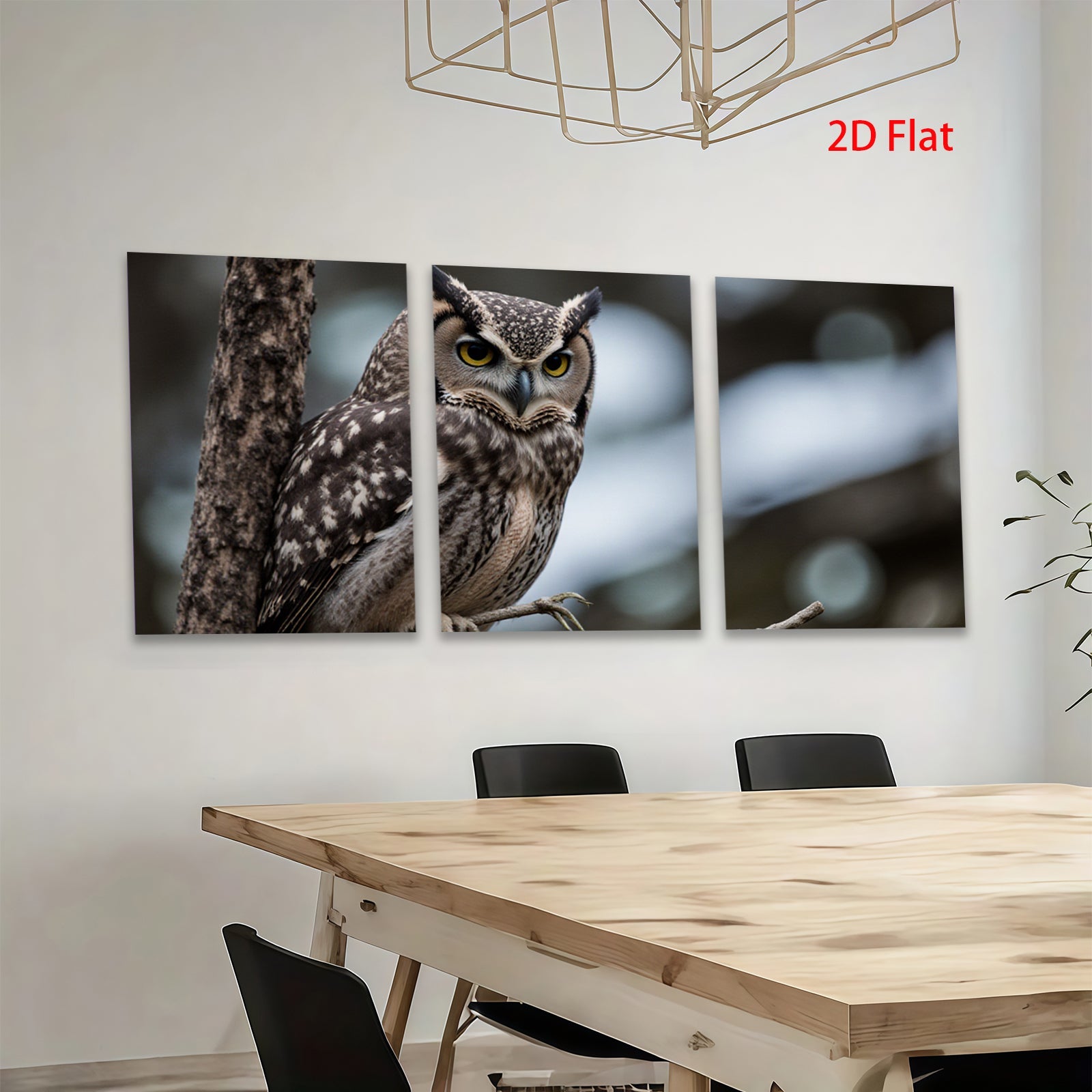 2D flat 1pc Majestic Owl Portrait Wildlife Art Canvas Wall Decor Living Room Bedroom Farmhouse Rustic Modern Gallery Wrapped Timeless