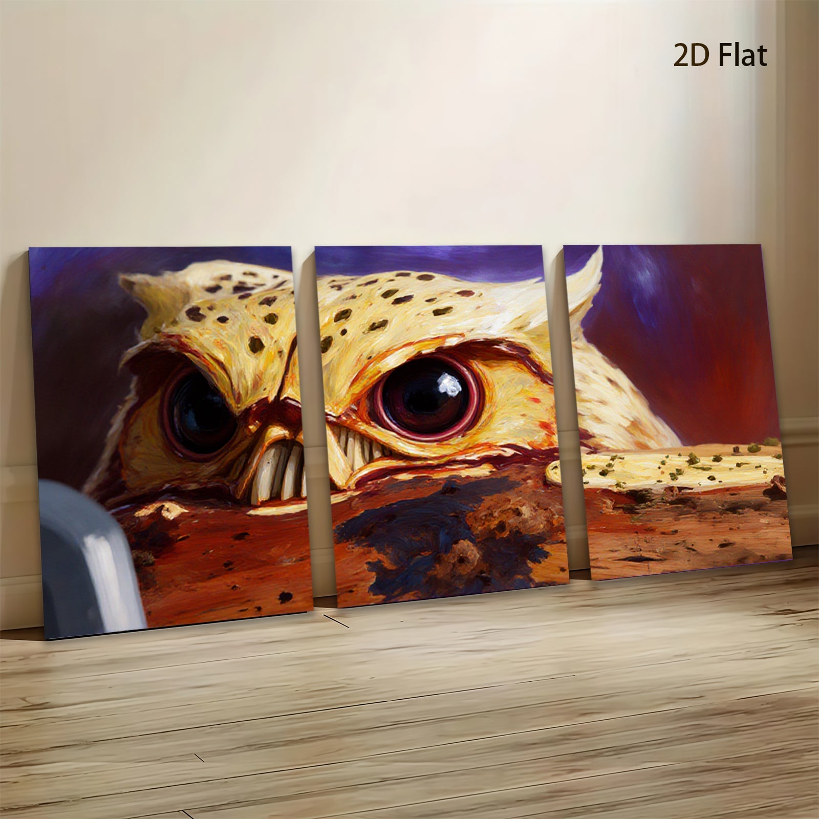 2D flat 1pc Majestic Owl Portrait Wildlife Art Canvas Wall Decor Living Room Bedroom Modern Farmhouse Gallery Wrapped Art