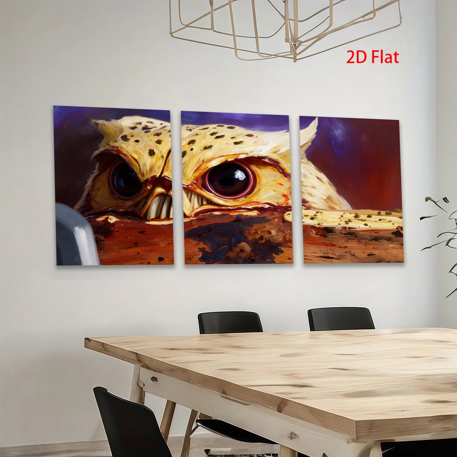 2D flat 1pc Majestic Owl Portrait Wildlife Art Canvas Wall Decor Living Room Bedroom Modern Farmhouse Gallery Wrapped Art