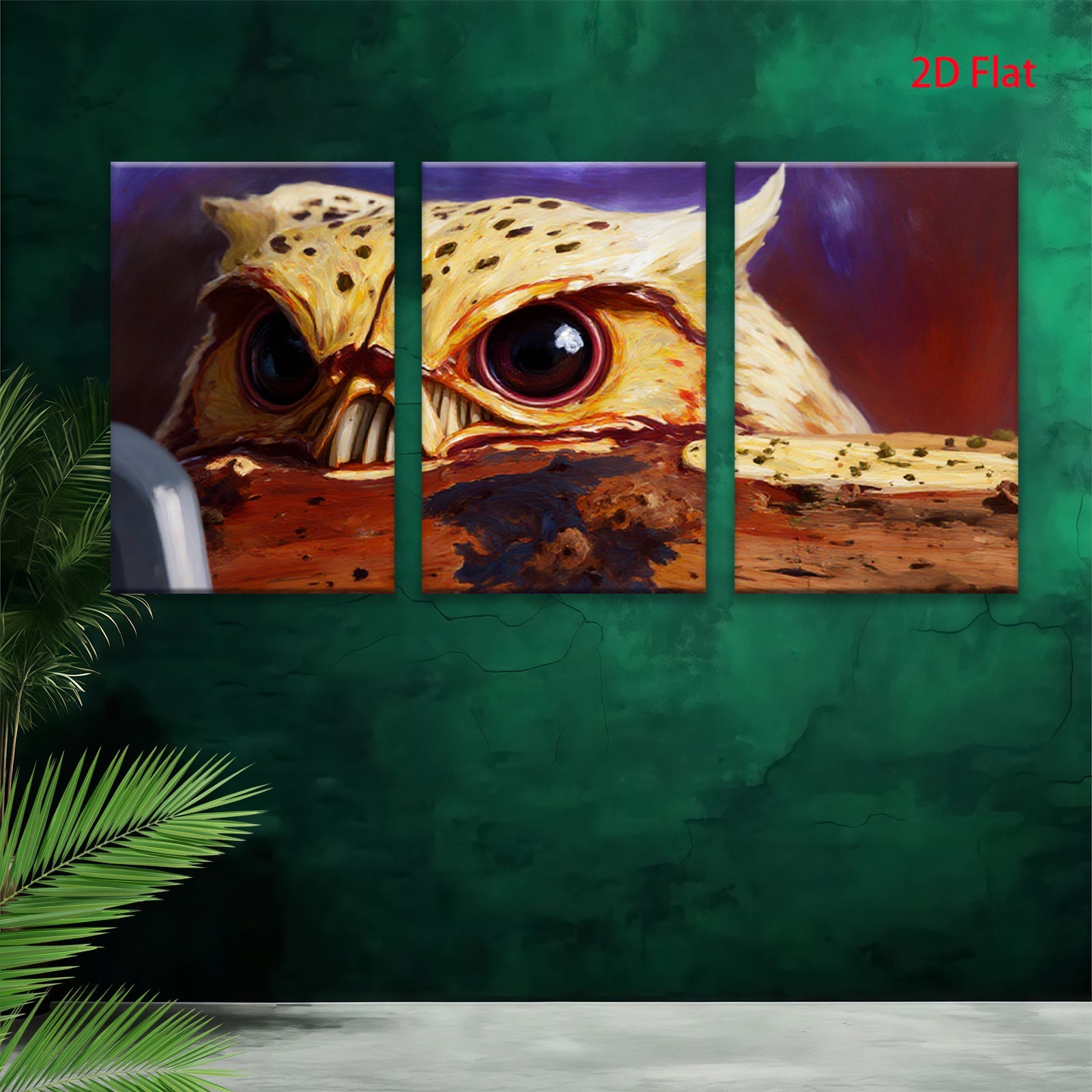 2D flat 1pc Majestic Owl Portrait Wildlife Art Canvas Wall Decor Living Room Bedroom Modern Farmhouse Gallery Wrapped Art