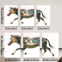 2D flat 1pc Majestic Painted Horse Canvas Wall Art Farm Animal Decor Living Room Bedroom Modern Farmhouse Style Gallery Wrapped Prints Teal Blue