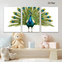 2D flat 1pc Majestic Peacock Display Vibrant Wall Art Living Room Bedroom Home Decor Modern Farmhouse Gallery Wrapped Canvas Prints