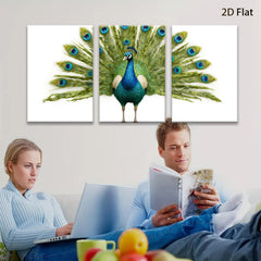 2D flat 1pc Majestic Peacock Display Vibrant Wall Art Living Room Bedroom Home Decor Modern Farmhouse Gallery Wrapped Canvas Prints