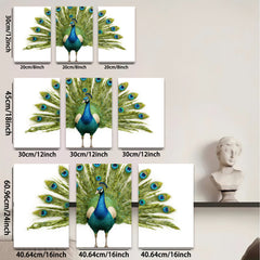 2D flat 1pc Majestic Peacock Display Vibrant Wall Art Living Room Bedroom Home Decor Modern Farmhouse Gallery Wrapped Canvas Prints
