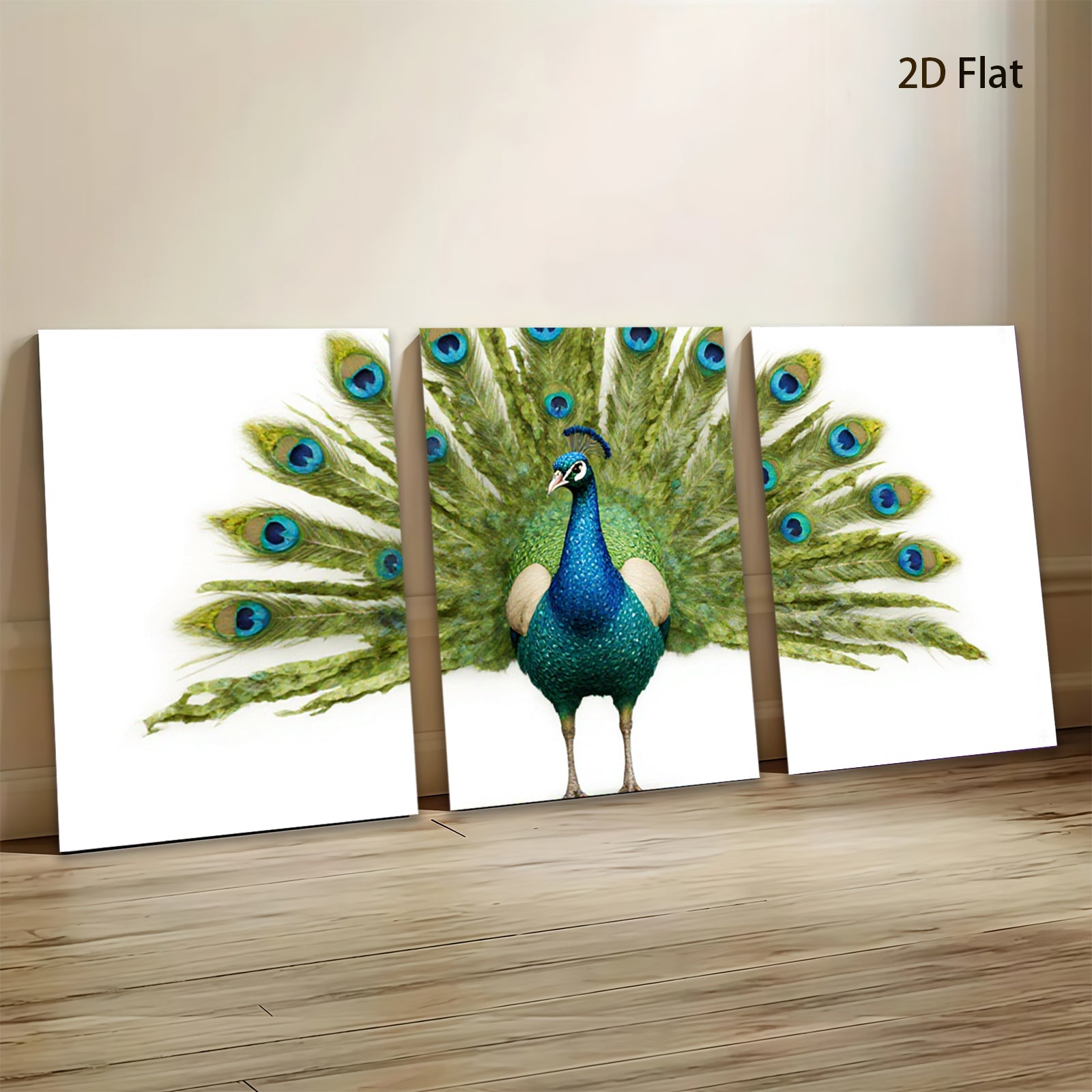2D flat 1pc Majestic Peacock Display Vibrant Wall Art Living Room Bedroom Home Decor Modern Farmhouse Gallery Wrapped Canvas Prints