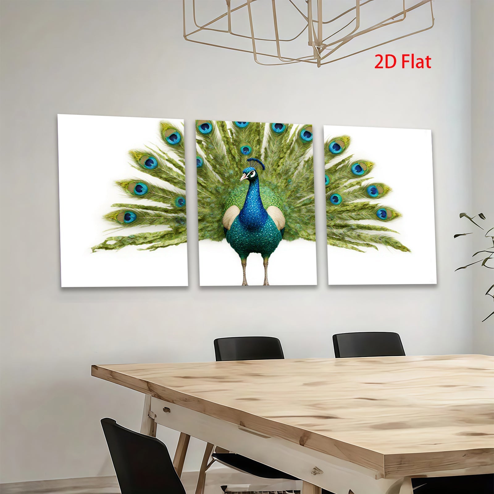 2D flat 1pc Majestic Peacock Display Vibrant Wall Art Living Room Bedroom Home Decor Modern Farmhouse Gallery Wrapped Canvas Prints
