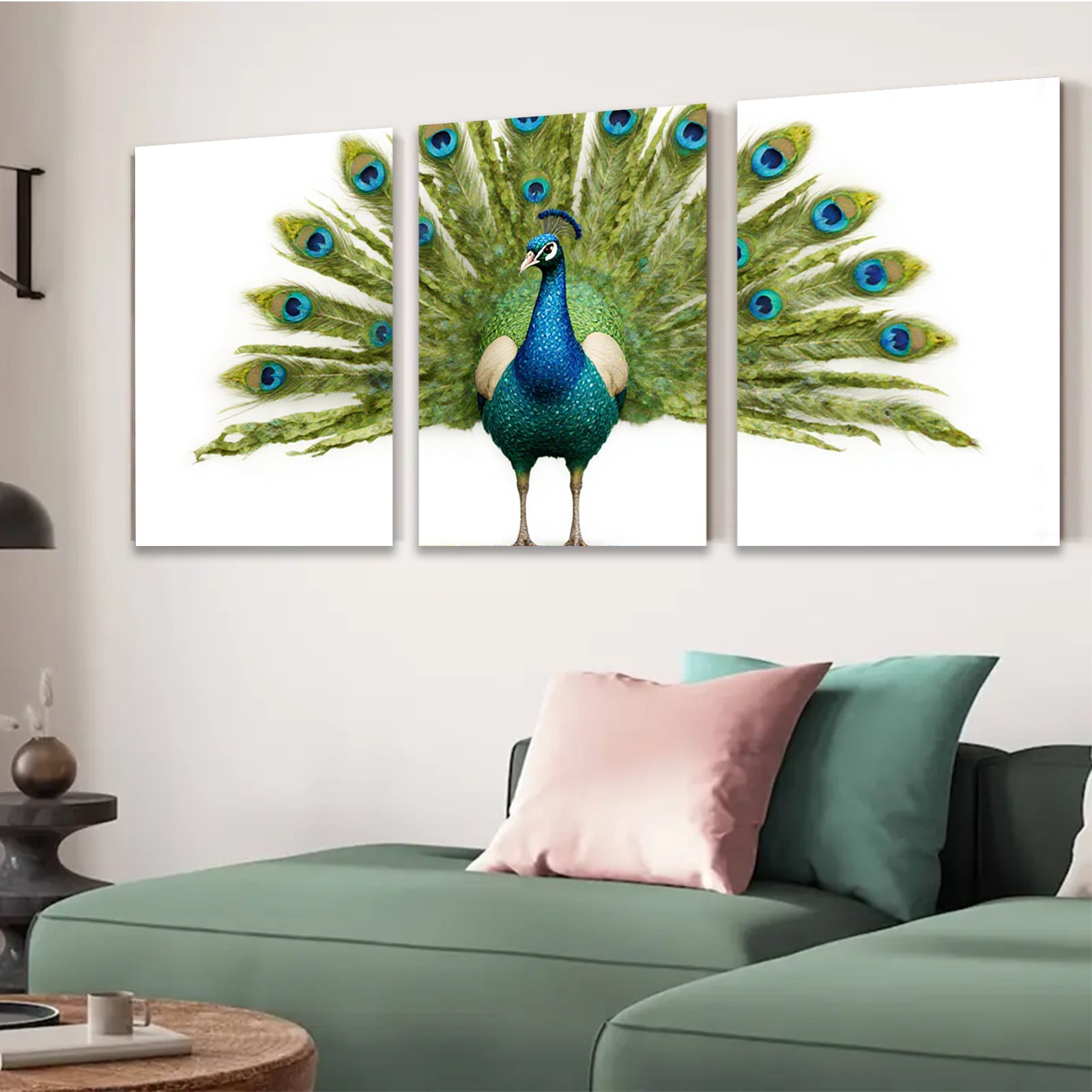 2D flat 1pc Majestic Peacock Display Vibrant Wall Art Living Room Bedroom Home Decor Modern Farmhouse Gallery Wrapped Canvas Prints