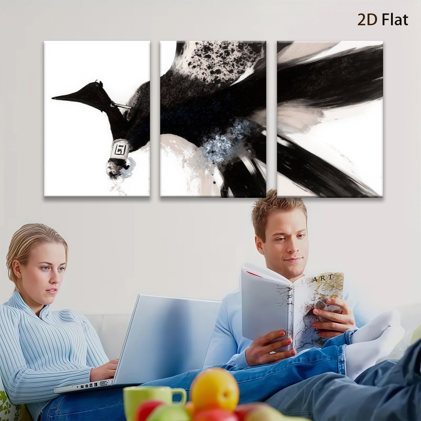 2D flat 1pc Majestic Peacock Feather Abstract Wall Art Canvas Prints for Living Room Bedroom Home Decor Modern Farmhouse Style Gallery Wrapped Ready to Hang