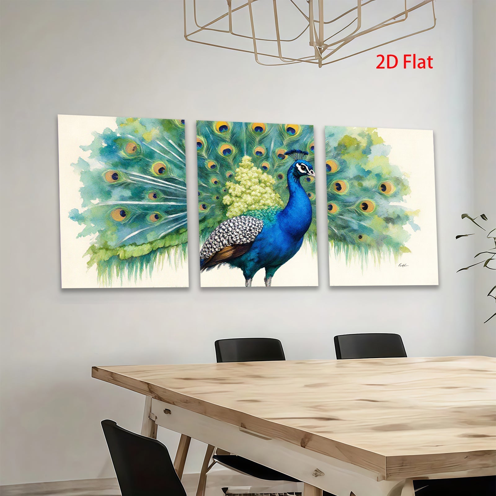 2D flat 1pc Majestic Peacock Feather Display Wall Art Living Room Bedroom Home Decor Gallery Wrapped Canvas Prints Modern Farmhouse Style Coastal Chic