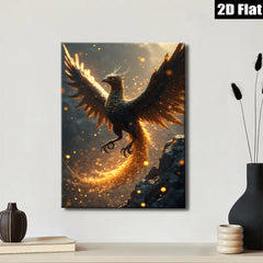 2D flat 1pc Majestic Phoenix Rising Firebird Wall Art Canvas Prints for Living Room Bedroom Home Decor Modern Farmhouse Gallery Wrapped Tealightful Statement Piece