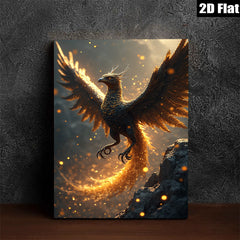 2D flat 1pc Majestic Phoenix Rising Firebird Wall Art Canvas Prints for Living Room Bedroom Home Decor Modern Farmhouse Gallery Wrapped Tealightful Statement Piece