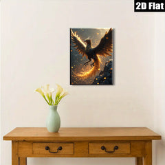2D flat 1pc Majestic Phoenix Rising Firebird Wall Art Canvas Prints for Living Room Bedroom Home Decor Modern Farmhouse Gallery Wrapped Tealightful Statement Piece