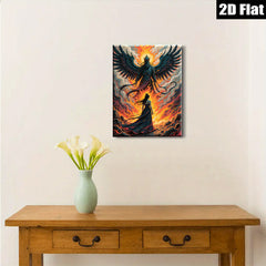 2D flat 1pc Majestic Phoenix Rising Woman Silhouette Wall Art Canvas Prints for Living Room Bedroom Home Decor Modern Farmhouse Aesthetic Gallery Wrapped Timeless