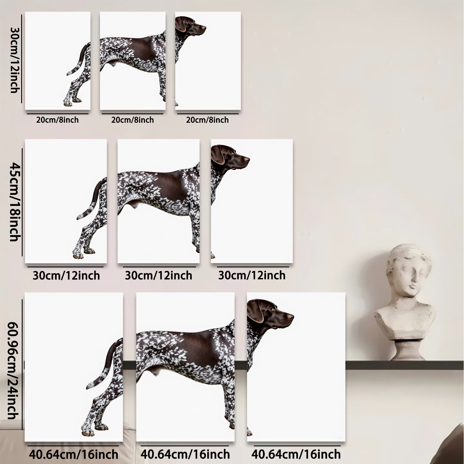 2D flat 1pc Majestic Pointer Dog Portrait Farmhouse Wall Art Living Room Bedroom Decor Canvas Prints Modern Gallery Wrapped Artwork Trending Now Rustic Chic