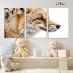 2D flat 1pc Majestic Red Fox Portrait Wildlife Animal Art Canvas Print for Living Room Bedroom Home Wall Decor Modern Farmhouse Rustic Style
