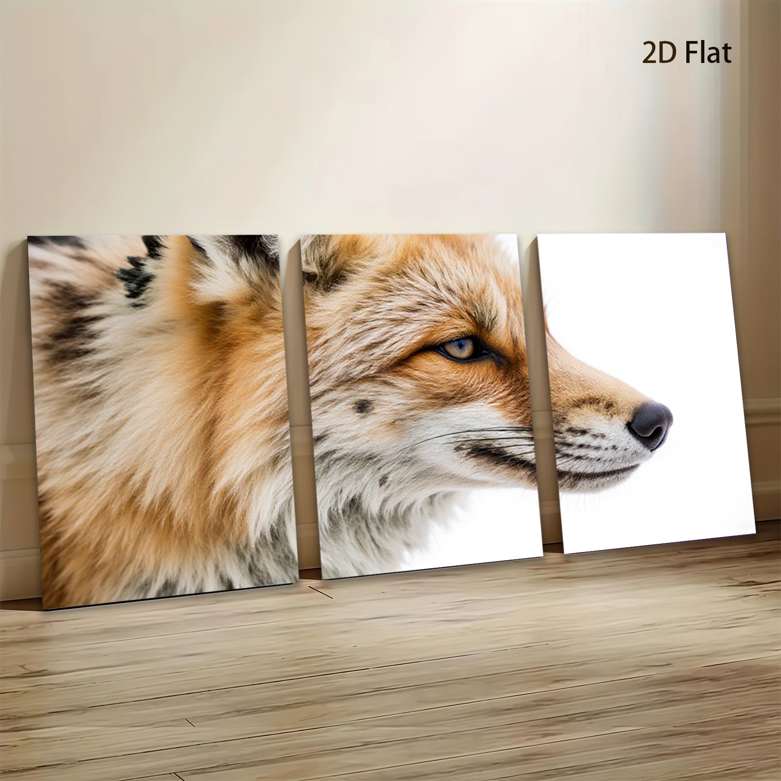 2D flat 1pc Majestic Red Fox Portrait Wildlife Animal Art Canvas Print for Living Room Bedroom Home Wall Decor Modern Farmhouse Rustic Style