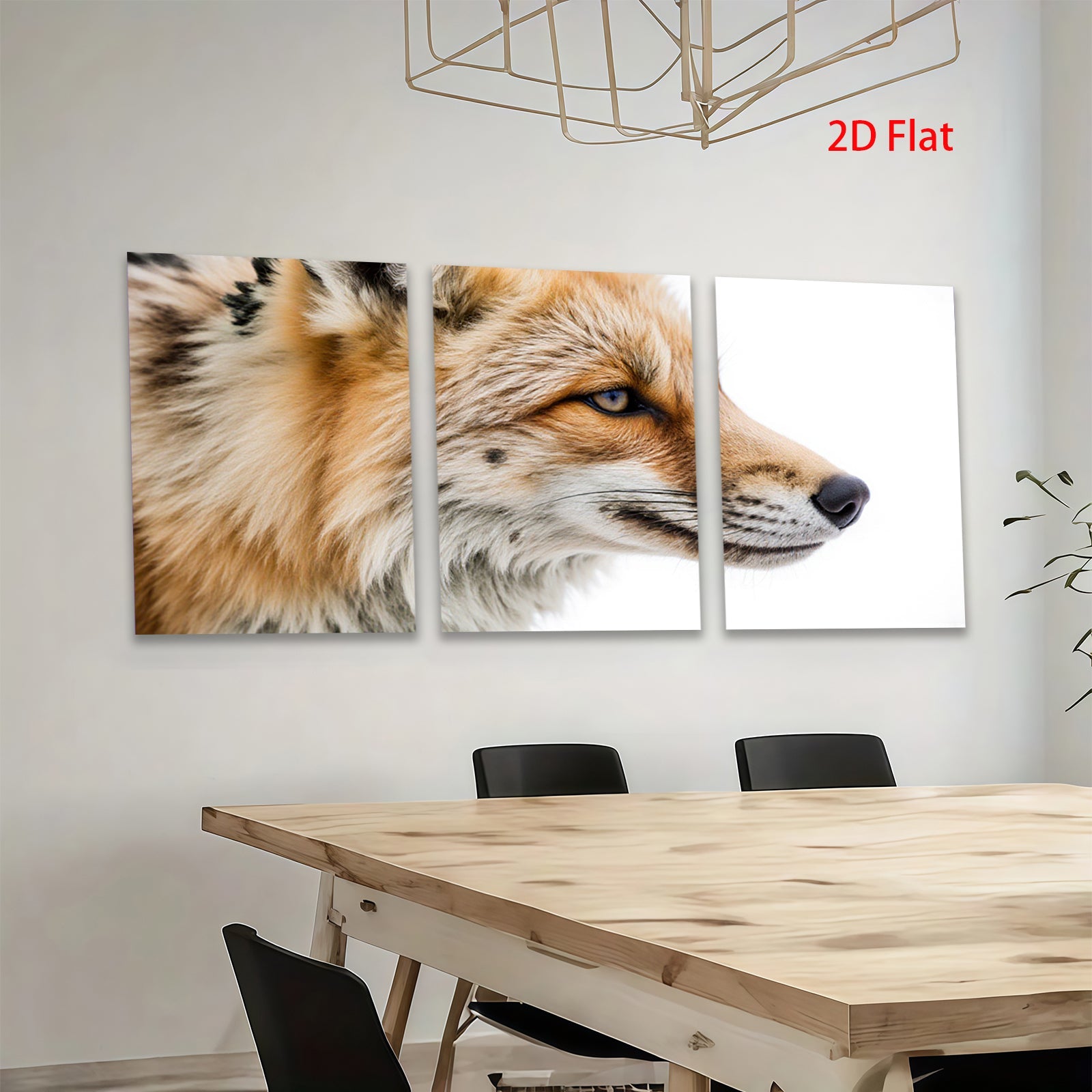 2D flat 1pc Majestic Red Fox Portrait Wildlife Animal Art Canvas Print for Living Room Bedroom Home Wall Decor Modern Farmhouse Rustic Style