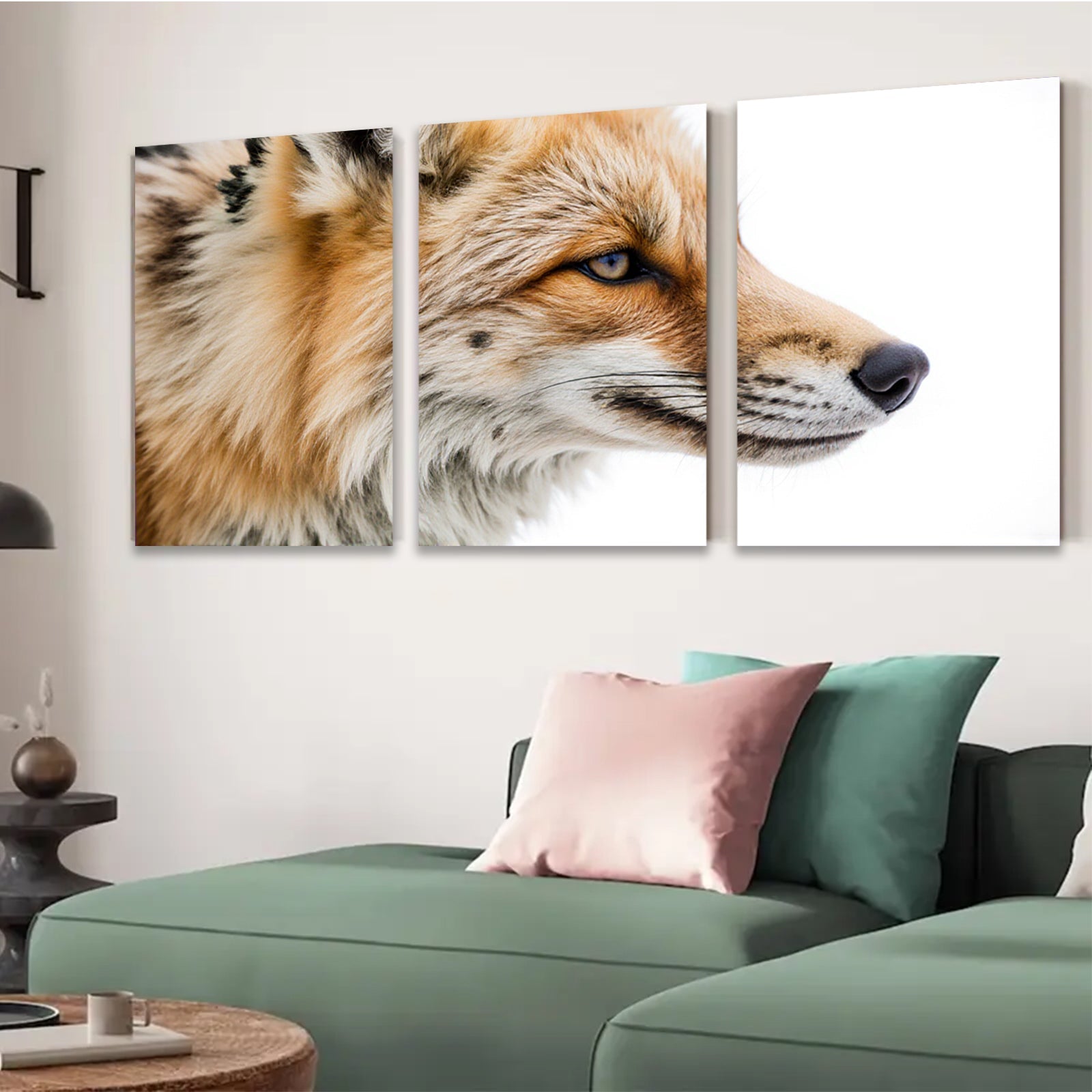 2D flat 1pc Majestic Red Fox Portrait Wildlife Animal Art Canvas Print for Living Room Bedroom Home Wall Decor Modern Farmhouse Rustic Style
