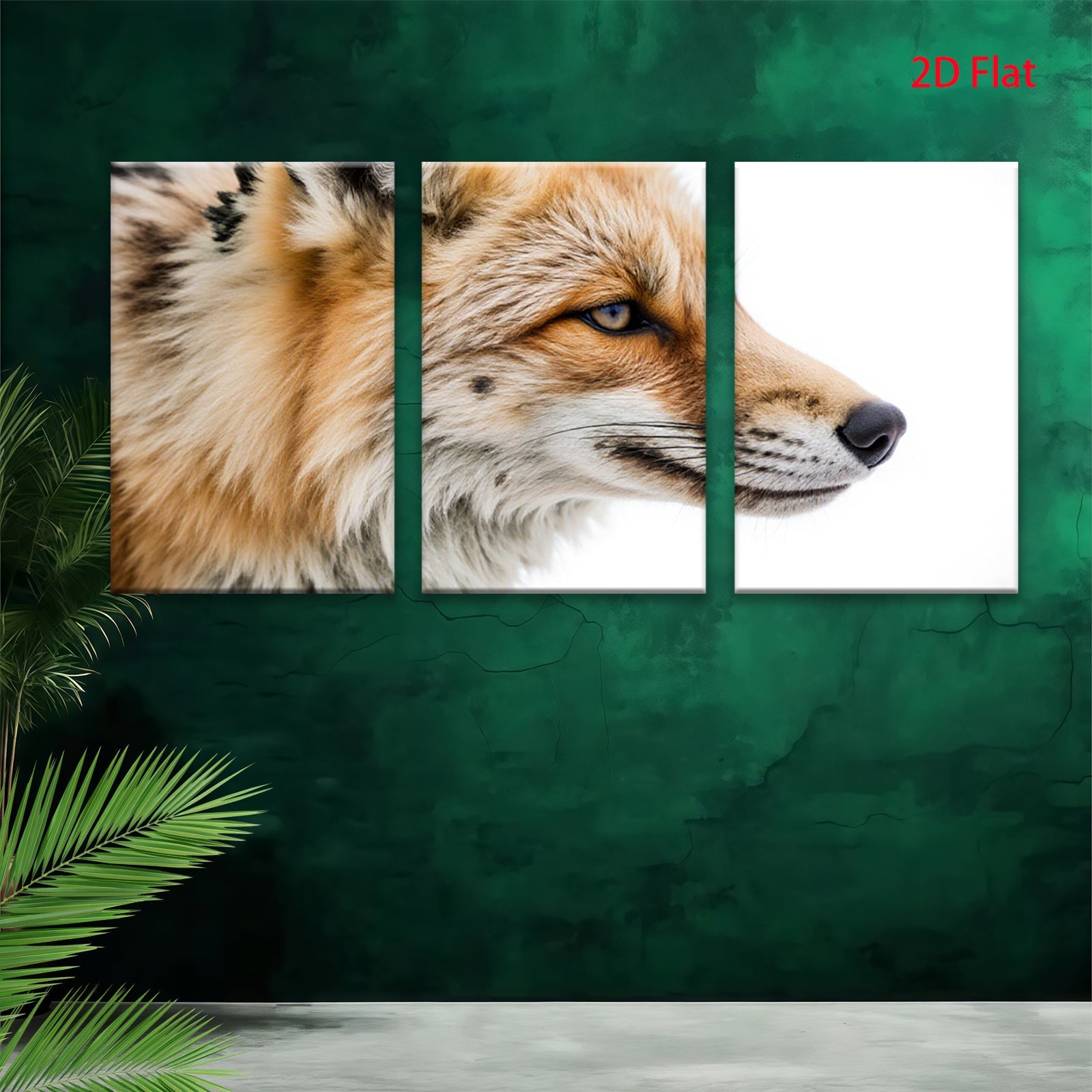 2D flat 1pc Majestic Red Fox Portrait Wildlife Animal Art Canvas Print for Living Room Bedroom Home Wall Decor Modern Farmhouse Rustic Style