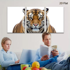 2D flat 1pc Majestic Tiger Portrait Wildlife Animal Art Canvas Wall Decor Living Room Bedroom Modern Farmhouse Gallery Wrapped Ready to Hang