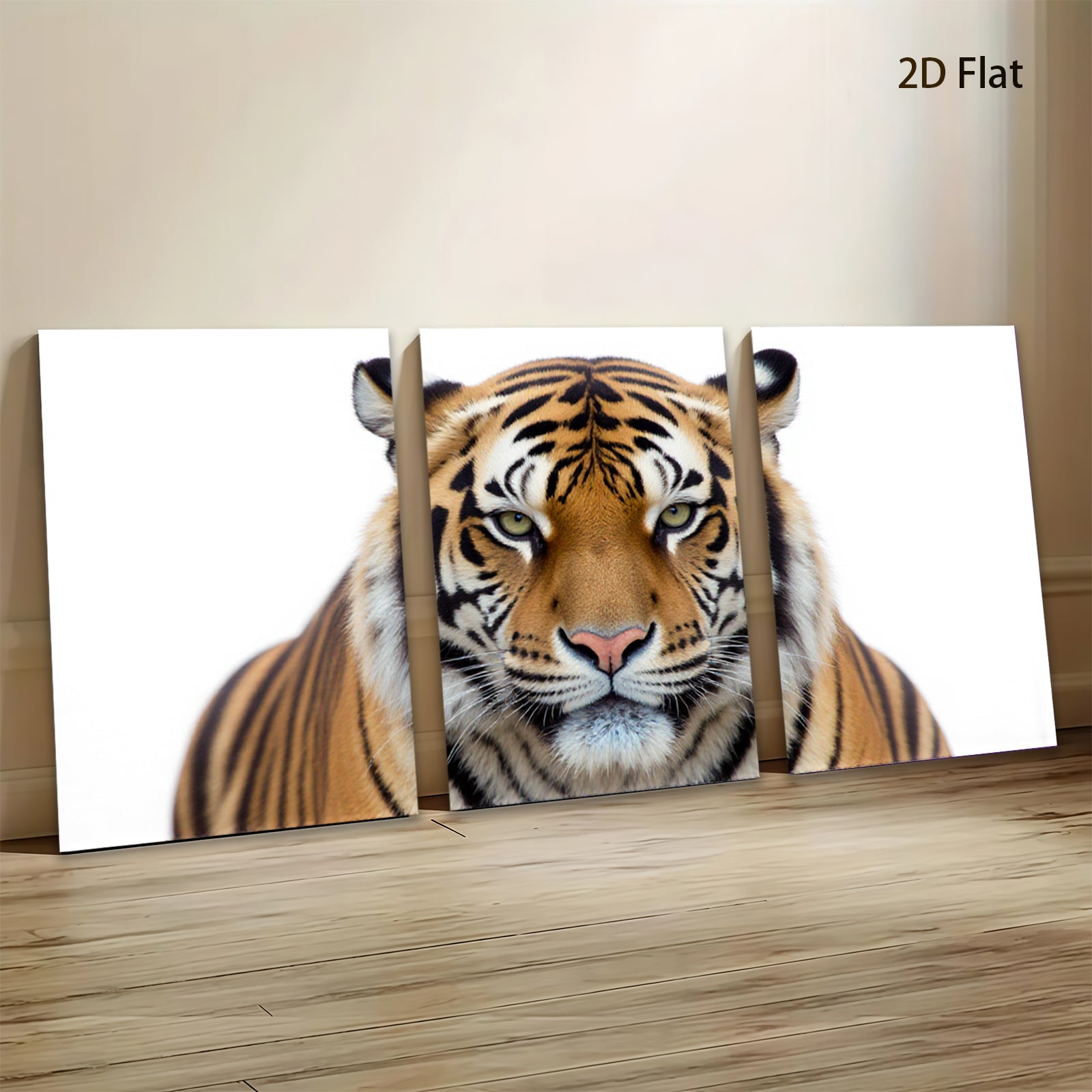 2D flat 1pc Majestic Tiger Portrait Wildlife Animal Art Canvas Wall Decor Living Room Bedroom Modern Farmhouse Gallery Wrapped Ready to Hang