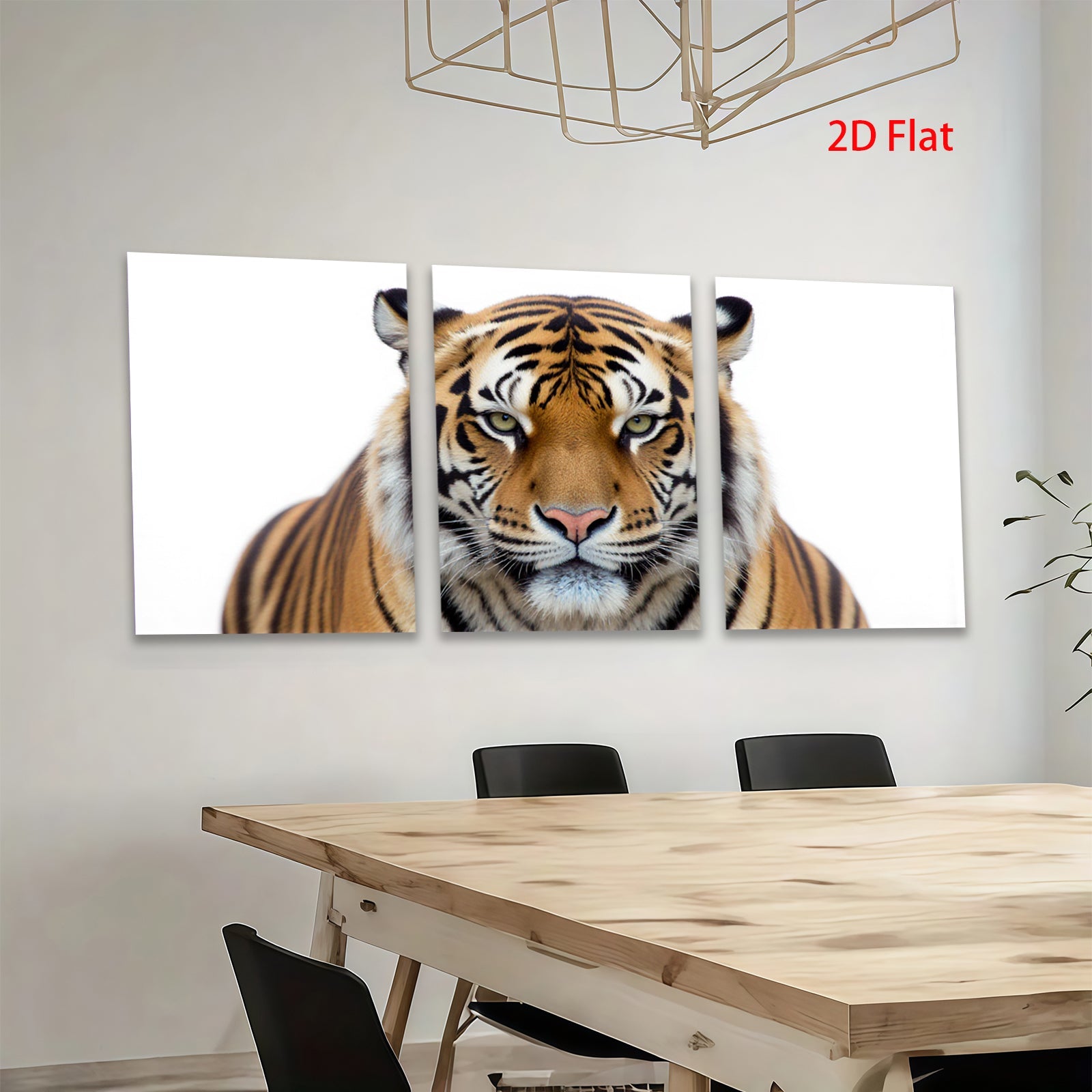 2D flat 1pc Majestic Tiger Portrait Wildlife Animal Art Canvas Wall Decor Living Room Bedroom Modern Farmhouse Gallery Wrapped Ready to Hang