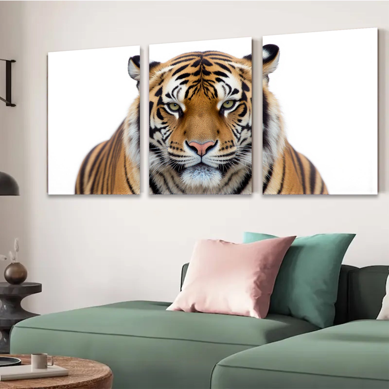 2D flat 1pc Majestic Tiger Portrait Wildlife Animal Art Canvas Wall Decor Living Room Bedroom Modern Farmhouse Gallery Wrapped Ready to Hang