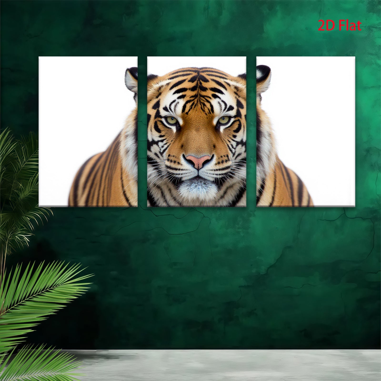 2D flat 1pc Majestic Tiger Portrait Wildlife Animal Art Canvas Wall Decor Living Room Bedroom Modern Farmhouse Gallery Wrapped Ready to Hang