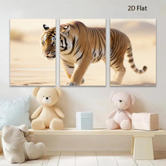 2D flat 1pc Majestic Tiger Stroll Wildlife Canvas Wall Art Living Room Bedroom Decor Farmhouse Style Modern Artwork Gallery Wrapped Ready To Hang