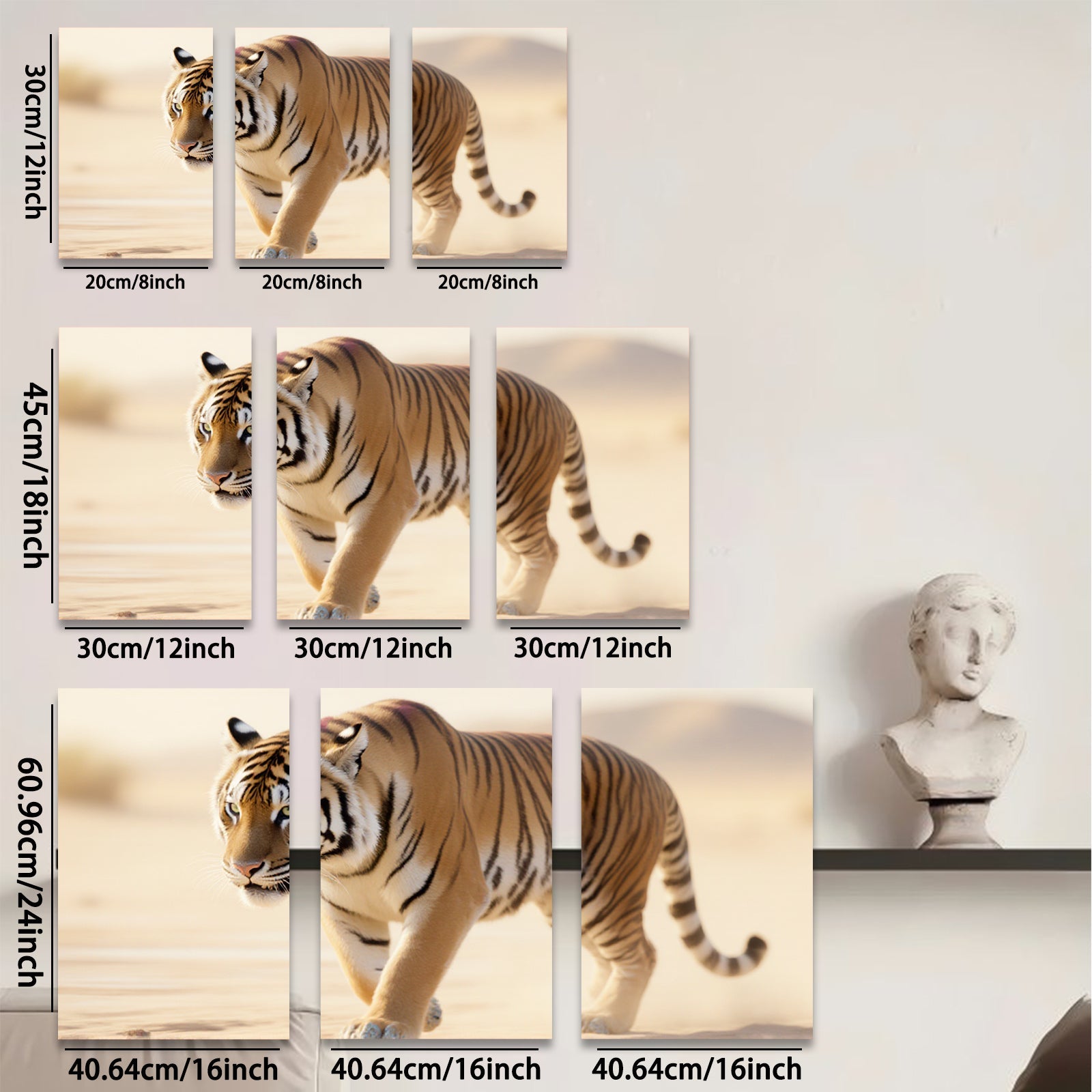 2D flat 1pc Majestic Tiger Stroll Wildlife Canvas Wall Art Living Room Bedroom Decor Farmhouse Style Modern Artwork Gallery Wrapped Ready To Hang
