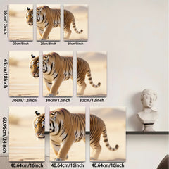 2D flat 1pc Majestic Tiger Stroll Wildlife Canvas Wall Art Living Room Bedroom Decor Farmhouse Style Modern Artwork Gallery Wrapped Ready To Hang