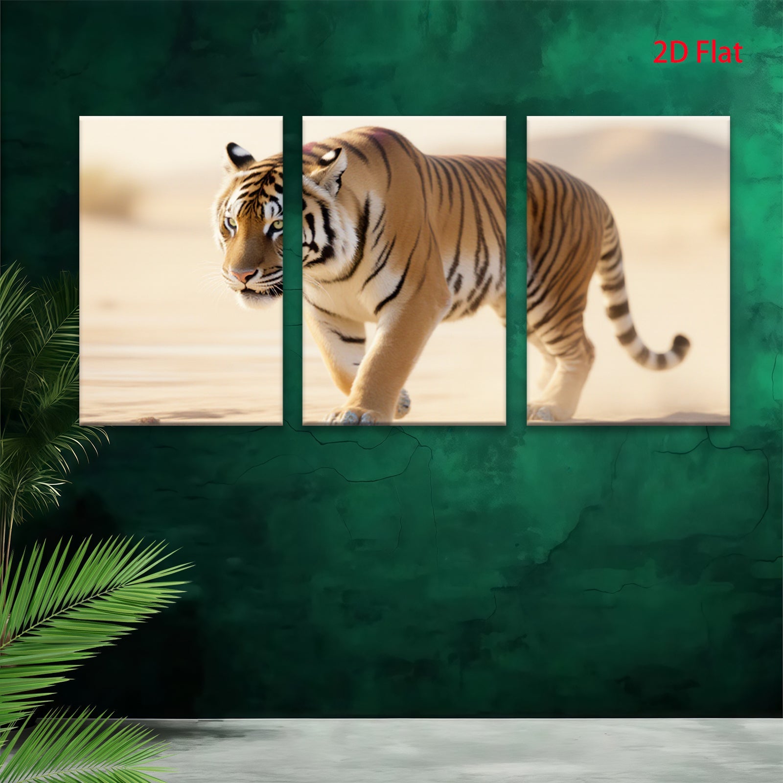 2D flat 1pc Majestic Tiger Stroll Wildlife Canvas Wall Art Living Room Bedroom Decor Farmhouse Style Modern Artwork Gallery Wrapped Ready To Hang